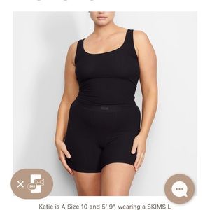 SKIMS Soft Lounger Tank Boxer Set - Black Onyx